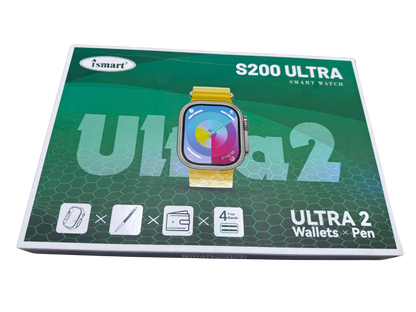 S200 Ultra 4-in-1 Smartwatch Bundle | 4 Straps + Wallet + Cover + Charger | 2.2" HD Touch | Unisex